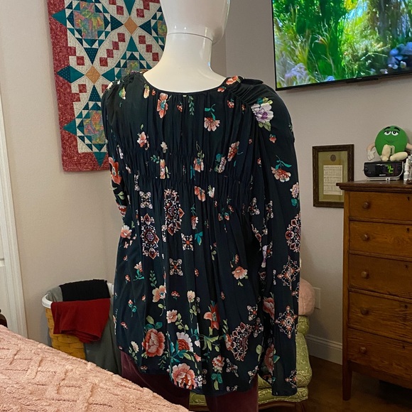 Johnny Was Multicolor Floral Blouse with Tassels - Picture 3 of 5